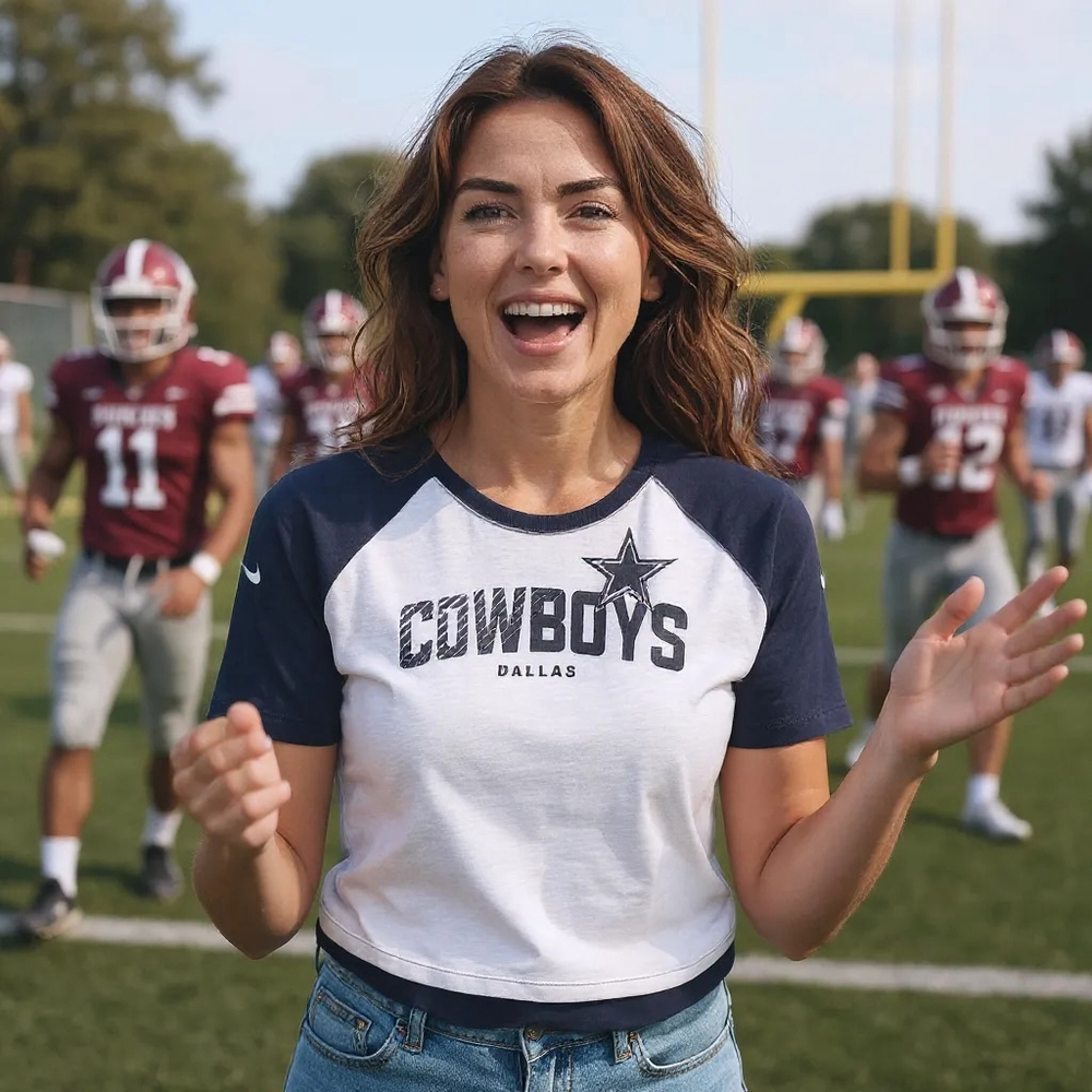 Nike Dallas Cowboys Women's White Navy Tee Large